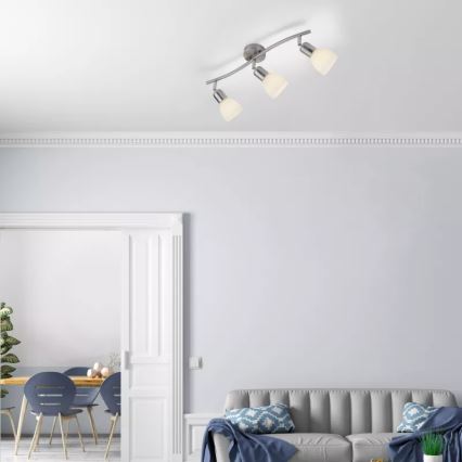 JUST LIGHT. 11953-55 - Točkovna svetilka KARO 3xE14/40W/230V matni krom