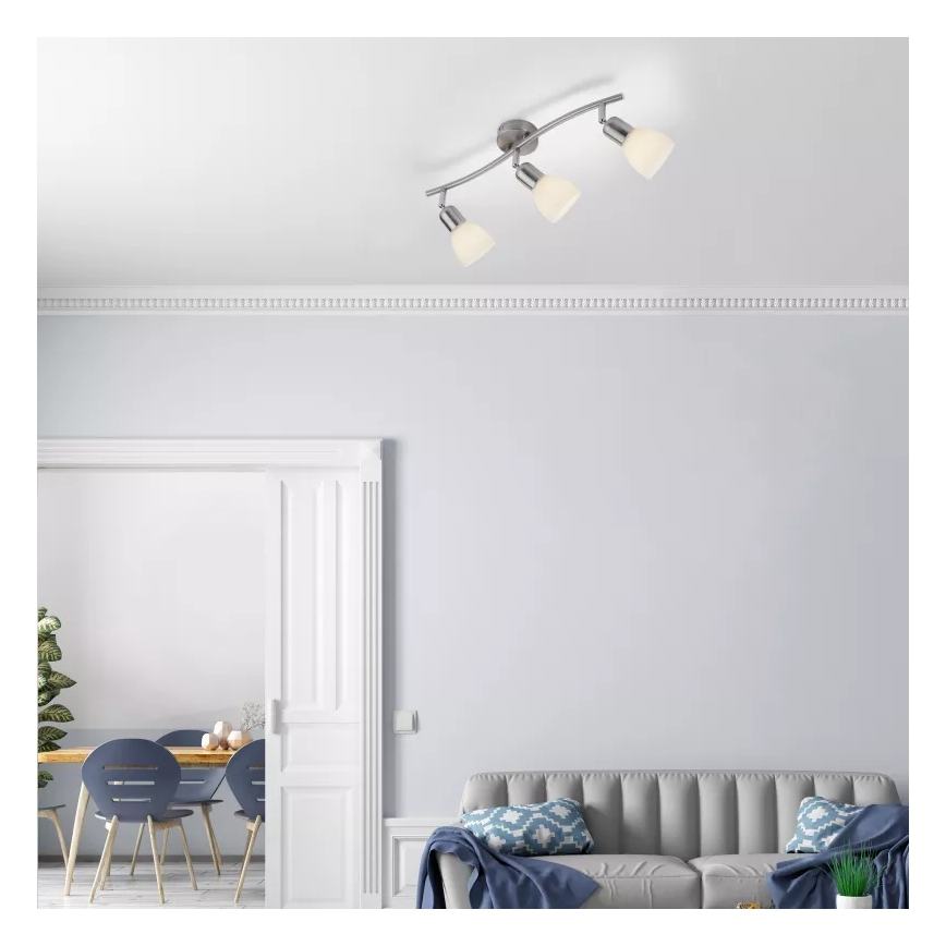 JUST LIGHT. 11953-55 - Točkovna svetilka KARO 3xE14/40W/230V matni krom