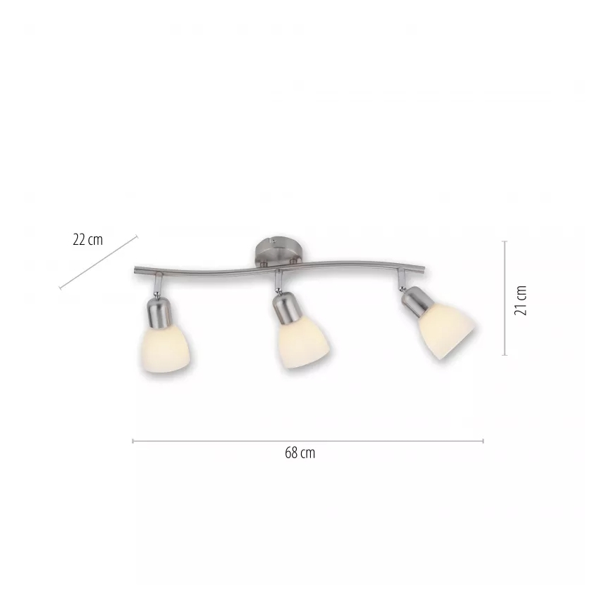 JUST LIGHT. 11953-55 - Točkovna svetilka KARO 3xE14/40W/230V matni krom