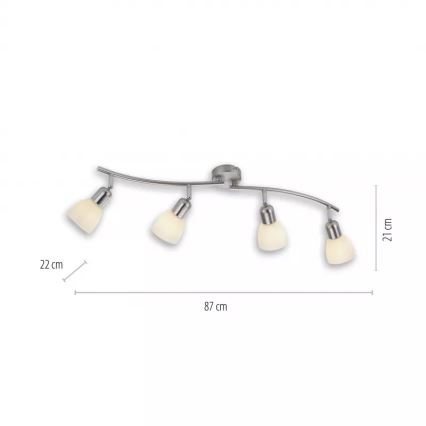 JUST LIGHT. 11954-55 - Točkovno svetilo KARO 4xE14/40W/230V matni krom