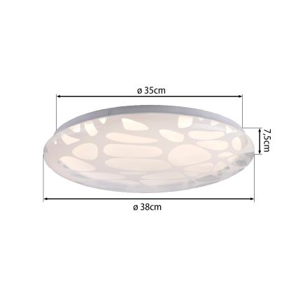 JUST LIGHT. 14009-16 - Zatemnljivo LED stropno svetilo ART PLAFO LED/20W/230V 2700-6500K, Ø 38 cm, belo + z daljinskim upravljalnikom