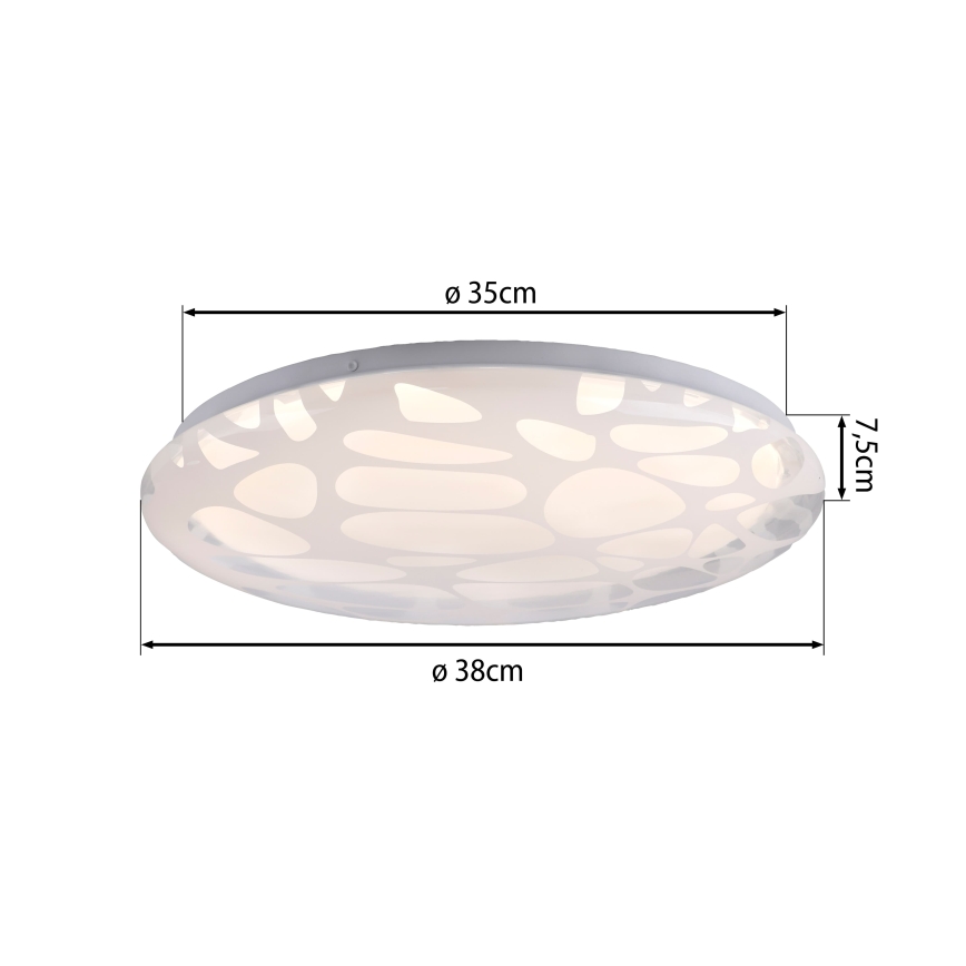JUST LIGHT. 14009-16 - Zatemnljivo LED stropno svetilo ART PLAFO LED/20W/230V 2700-6500K, Ø 38 cm, belo + z daljinskim upravljalnikom