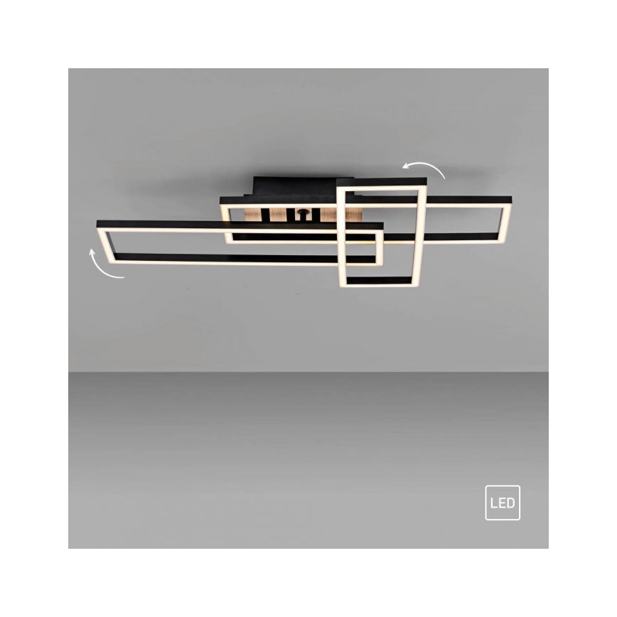 JUST LIGHT. 14051-79 - LED stropna svetilka AKUSTIKA LED/20,5W/230V hrast/črna