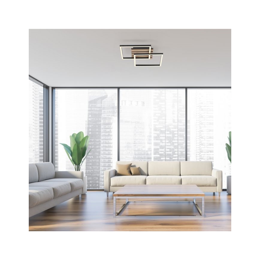 JUST LIGHT. 14053-79 - LED stropna svetilka AKUSTIKA LED/15W/230V hrast/črna