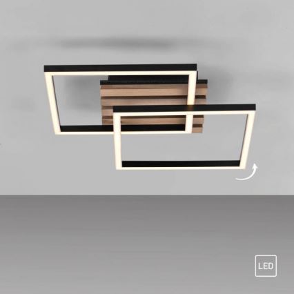 JUST LIGHT. 14053-79 - LED stropna svetilka AKUSTIKA LED/15W/230V hrast/črna