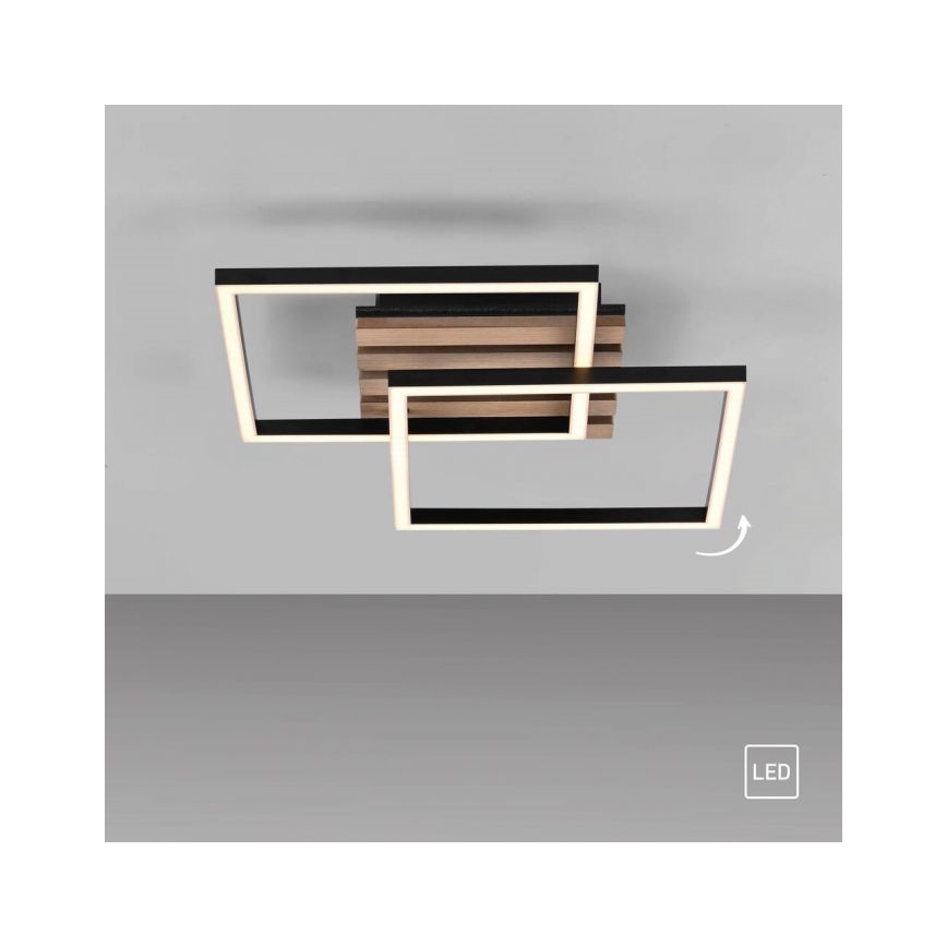 JUST LIGHT. 14053-79 - LED stropna svetilka AKUSTIKA LED/15W/230V hrast/črna