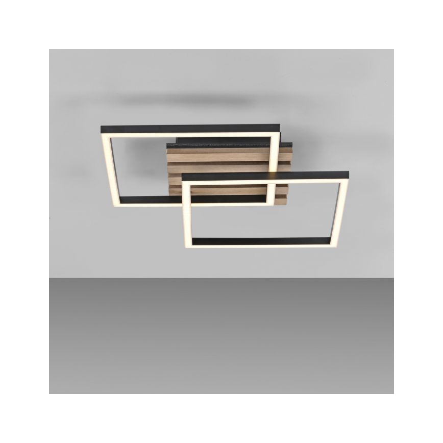 JUST LIGHT. 14053-79 - LED stropna svetilka AKUSTIKA LED/15W/230V hrast/črna