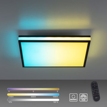JUST LIGHT. 14110-18 - LED RGBW Zatemnitvena stropna svetilka MARIO BLACK LED/19,5W/230V 2700-5000K + Daljinski upravljalnik