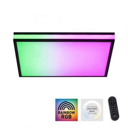 JUST LIGHT. 14110-18 - LED RGBW Zatemnitvena stropna svetilka MARIO BLACK LED/19,5W/230V 2700-5000K + Daljinski upravljalnik