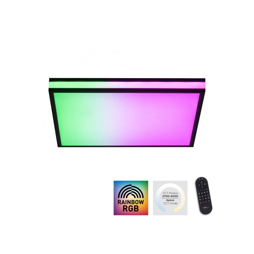 JUST LIGHT. 14110-18 - LED RGBW Zatemnitvena stropna svetilka MARIO BLACK LED/19,5W/230V 2700-5000K + Daljinski upravljalnik