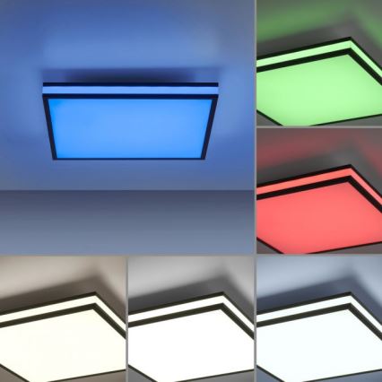 JUST LIGHT. 14110-18 - LED RGBW Zatemnitvena stropna svetilka MARIO BLACK LED/19,5W/230V 2700-5000K + Daljinski upravljalnik