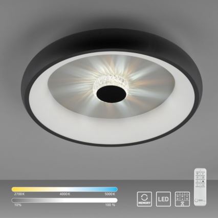 JUST LIGHT. 14384-18 - LED Zatemnitvena stropna svetilka VERTIGO LED/29W/230V 2700-5000K črna + Daljinski upravljalnik