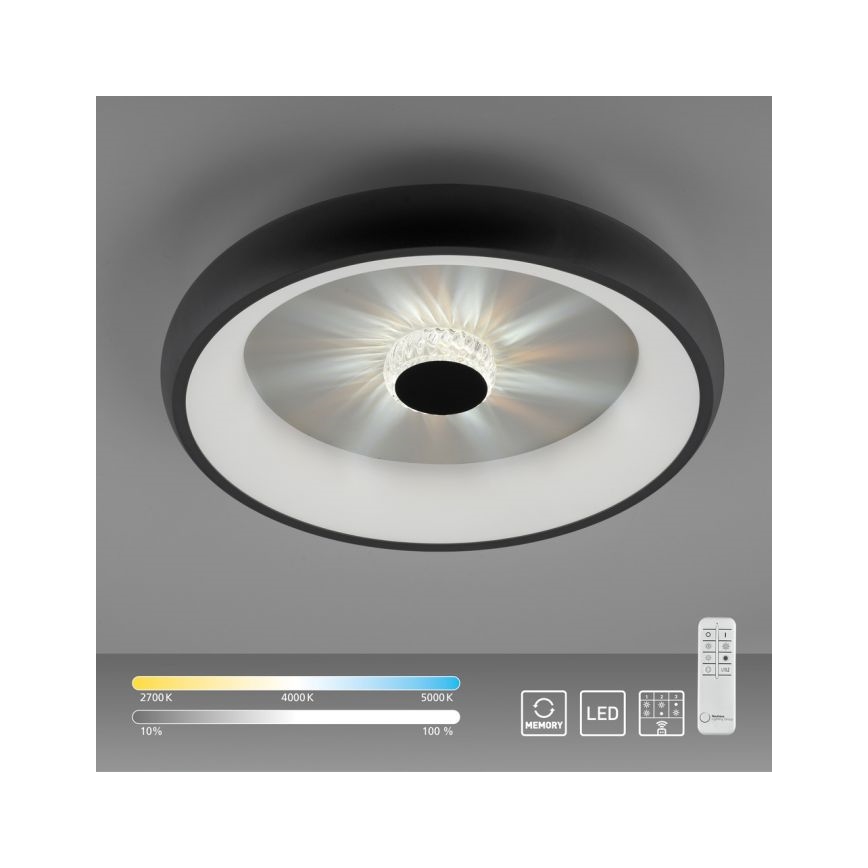 JUST LIGHT. 14384-18 - LED Zatemnitvena stropna svetilka VERTIGO LED/29W/230V 2700-5000K črna + Daljinski upravljalnik