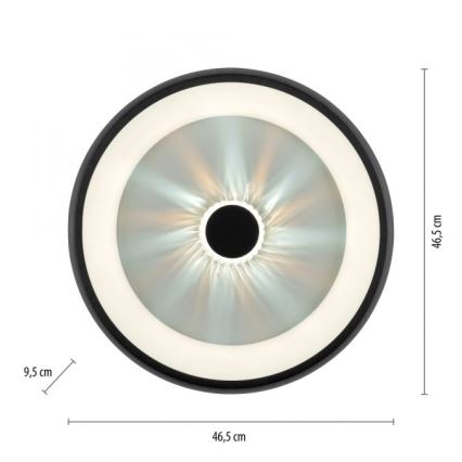 JUST LIGHT. 14384-18 - LED Zatemnitvena stropna svetilka VERTIGO LED/29W/230V 2700-5000K črna + Daljinski upravljalnik
