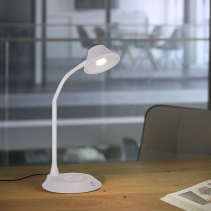 JUST LIGHT. 14414-16 - Dimmable fleksibilna namizna lampa z dotikom PUCKI LED/4,5W/230V bela
