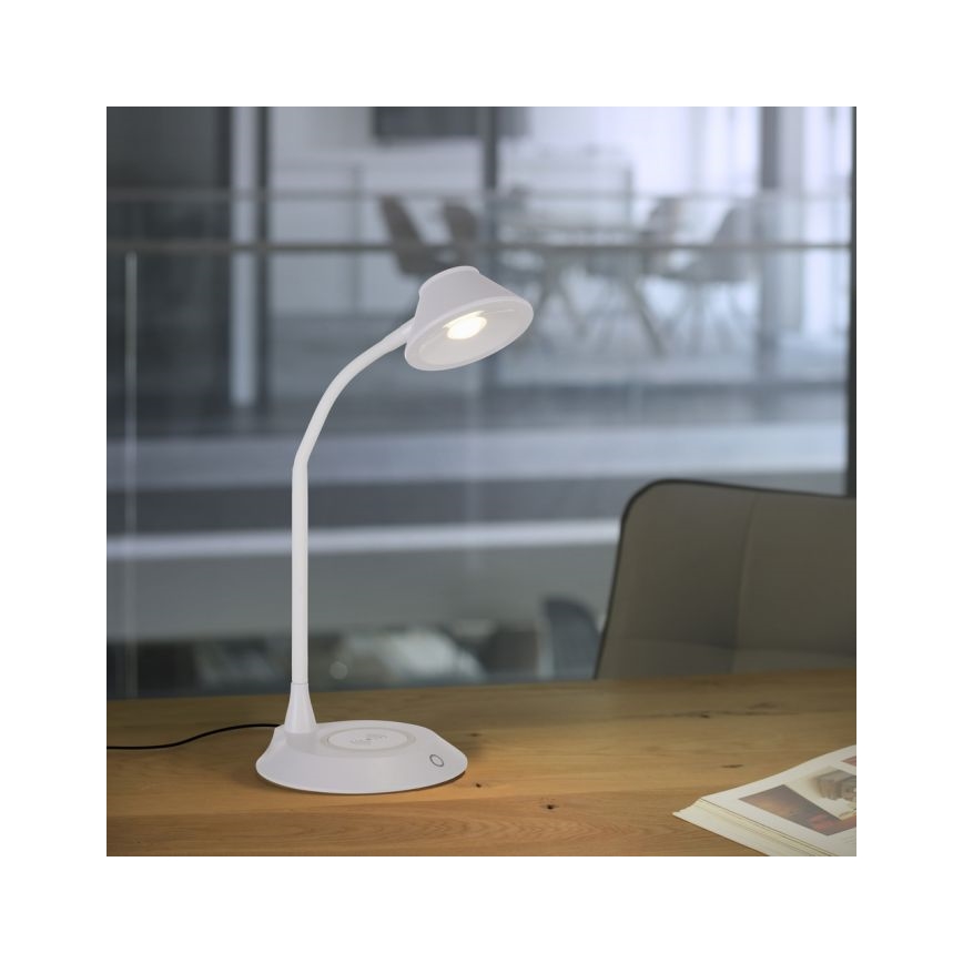 JUST LIGHT. 14414-16 - Dimmable fleksibilna namizna lampa z dotikom PUCKI LED/4,5W/230V bela