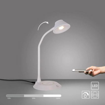 JUST LIGHT. 14414-16 - Dimmable fleksibilna namizna lampa z dotikom PUCKI LED/4,5W/230V bela