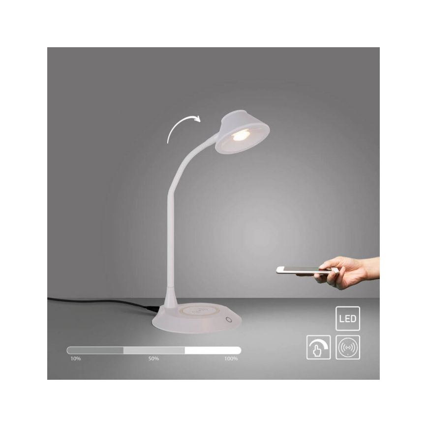 JUST LIGHT. 14414-16 - Dimmable fleksibilna namizna lampa z dotikom PUCKI LED/4,5W/230V bela