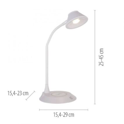 JUST LIGHT. 14414-16 - Dimmable fleksibilna namizna lampa z dotikom PUCKI LED/4,5W/230V bela