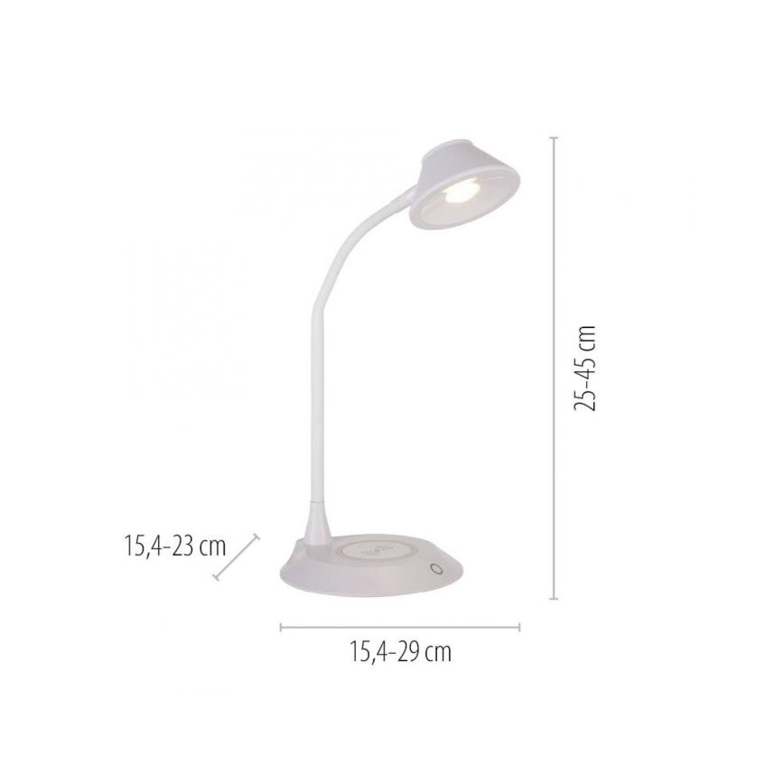 JUST LIGHT. 14414-16 - Dimmable fleksibilna namizna lampa z dotikom PUCKI LED/4,5W/230V bela