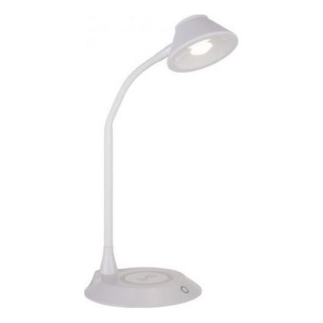 JUST LIGHT. 14414-16 - LED zatemnljiva fleksibilna dotikova namizna svetilka z brezžičnim polnjenjem PUCKI LED/4,5W/230V bela