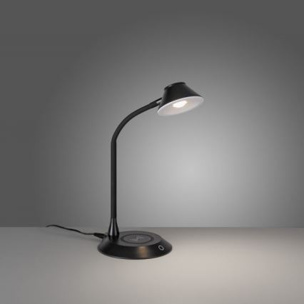 JUST LIGHT. 14414-18 - Dimmabilna fleksibilna dotik svetilka za mizo z brezžičnim polnjenjem PUCKI LED/4,5W/230V črna
