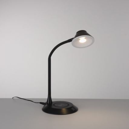 JUST LIGHT. 14414-18 - Dimmabilna fleksibilna dotik svetilka za mizo z brezžičnim polnjenjem PUCKI LED/4,5W/230V črna