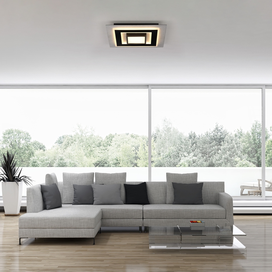 JUST LIGHT. 14439-21 - LED stropna svetilka CICHIO LED/18,5W/230V + LED/9W 40x40 cm črna