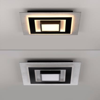 JUST LIGHT. 14439-21 - LED stropna svetilka CICHIO LED/18,5W/230V + LED/9W 40x40 cm črna