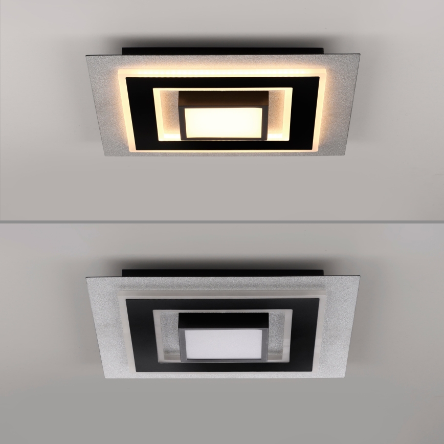 JUST LIGHT. 14439-21 - LED stropna svetilka CICHIO LED/18,5W/230V + LED/9W 40x40 cm črna