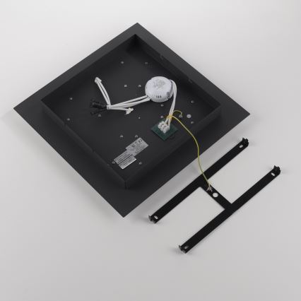 JUST LIGHT. 14439-21 - LED stropna svetilka CICHIO LED/18,5W/230V + LED/9W 40x40 cm črna