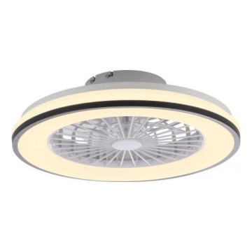JUST LIGHT. 14447-18 - LED RGBW zatemljiv stropni ventilator z lučjo LENO LED/44W/230V 3000-6500K, premer 48,6 cm, bela + daljinski upravljalnik