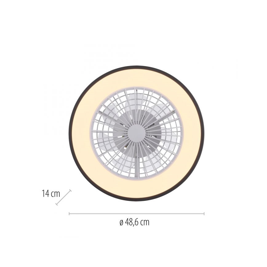 JUST LIGHT. 14447-18 - LED RGBW Zatemnitveni stropni ventilator s svetilko LENO LED/44W/230V 3000-6500K pr. 48,6 cm bela + Daljinski upravljalnik