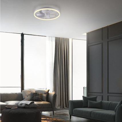 JUST LIGHT. 14624-16 - LED stropni ventilator z zatemnljivo svetlobo RITA LED/22W/230V 3000-6000K premer 50 cm v beli barvi + daljinski upravljalnik