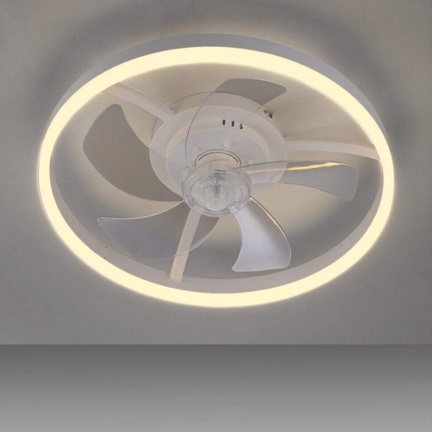 JUST LIGHT. 14624-16 - LED stropni ventilator z zatemnljivo svetlobo RITA LED/22W/230V 3000-6000K premer 50 cm v beli barvi + daljinski upravljalnik