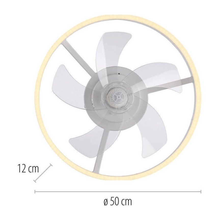 JUST LIGHT. 14624-16 - LED stropni ventilator z zatemnljivo svetlobo RITA LED/22W/230V 3000-6000K premer 50 cm v beli barvi + daljinski upravljalnik