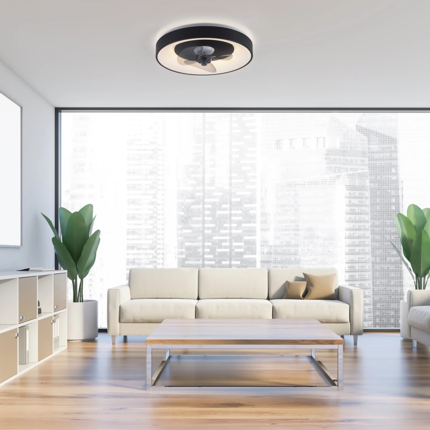 JUST LIGHT. 14644-18 - LED Zatemnitvena stropna svetilka z ventilatorjem VENIKA LED/36W/230V pr. 48,6 cm 2700-5000K + Daljinski upravljalnik