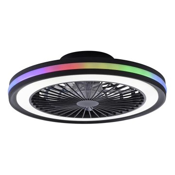 JUST LIGHT. 14649-18 - LED RGBW Zatemnitveni stropni ventilator s svetilko BRANDON LED/36W/230V 2700-5000K pr. 46,5 cm črna + Daljinski upravljalnik