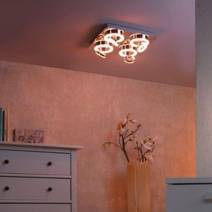 JUST LIGHT. 14662-17 - LED RGBW Zatemnitveni reflektor TIM LOLASMART 4xLED/5,9/230V 2700-5000K + Daljinski upravljalnik