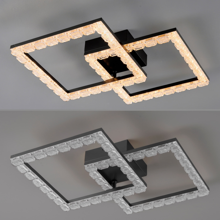 JUST LIGHT. 14732-18 - LED stropno svetilo GLITRA LED/17,5W/230V 37,6x37,6 cm črna