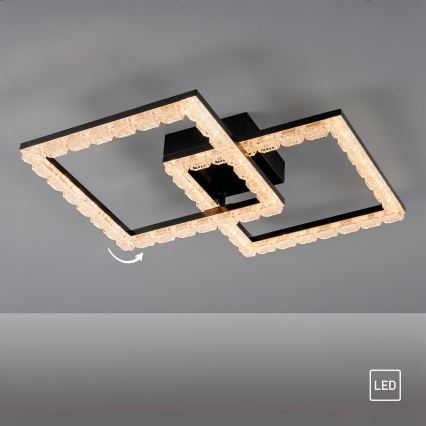 JUST LIGHT. 14732-18 - LED stropno svetilo GLITRA LED/17,5W/230V 37,6x37,6 cm črna