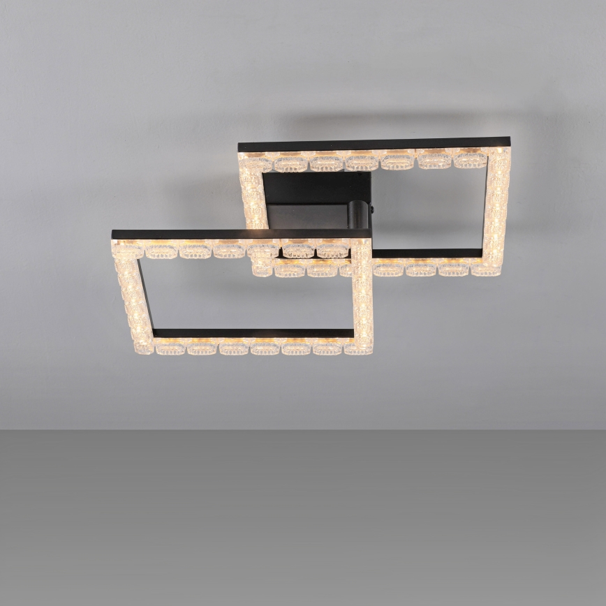 JUST LIGHT. 14732-18 - LED stropno svetilo GLITRA LED/17,5W/230V 37,6x37,6 cm črna