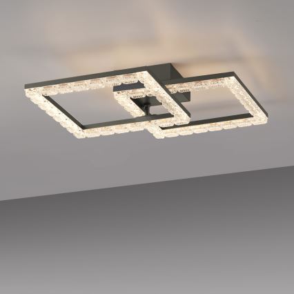 JUST LIGHT. 14732-18 - LED stropno svetilo GLITRA LED/17,5W/230V 37,6x37,6 cm črna