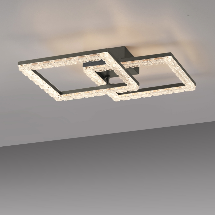 JUST LIGHT. 14732-18 - LED stropno svetilo GLITRA LED/17,5W/230V 37,6x37,6 cm črna