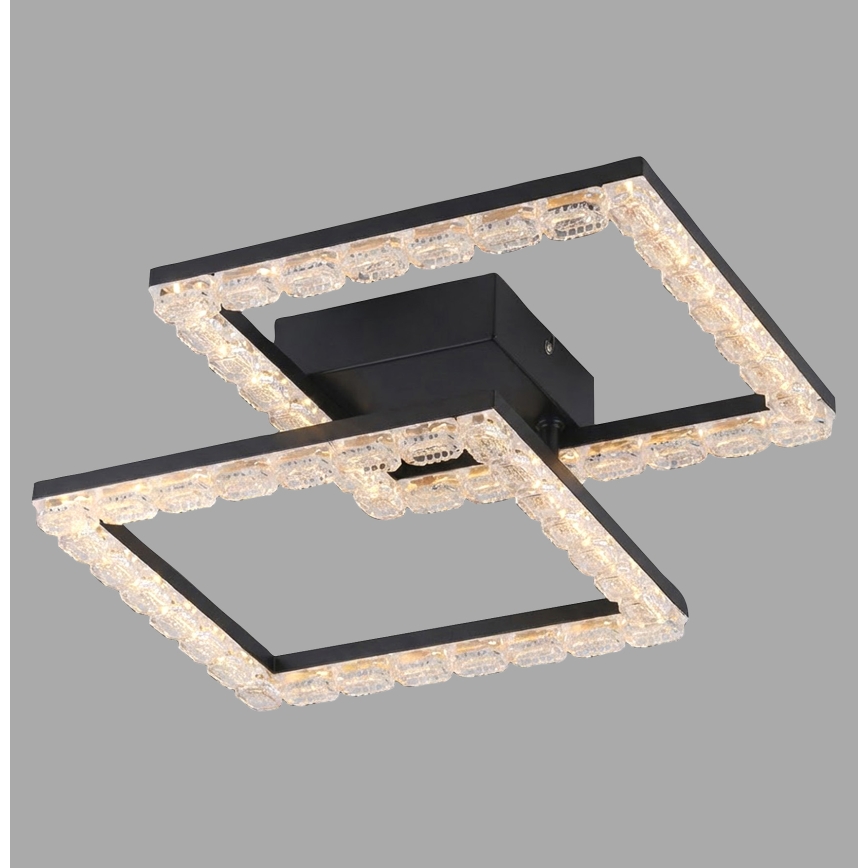 JUST LIGHT. 14732-18 - LED stropno svetilo GLITRA LED/17,5W/230V 37,6x37,6 cm črna