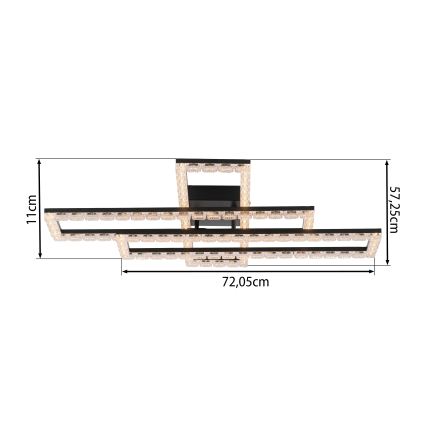 JUST LIGHT. 14733-18 - LED stropna svetilka GLITRA LED/35W/230V 57x72 cm črna