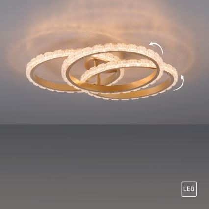 JUST LIGHT. 14734-60 - LED stropna svetilka GLITRA LED/37W/230V, premer 50 cm, zlata