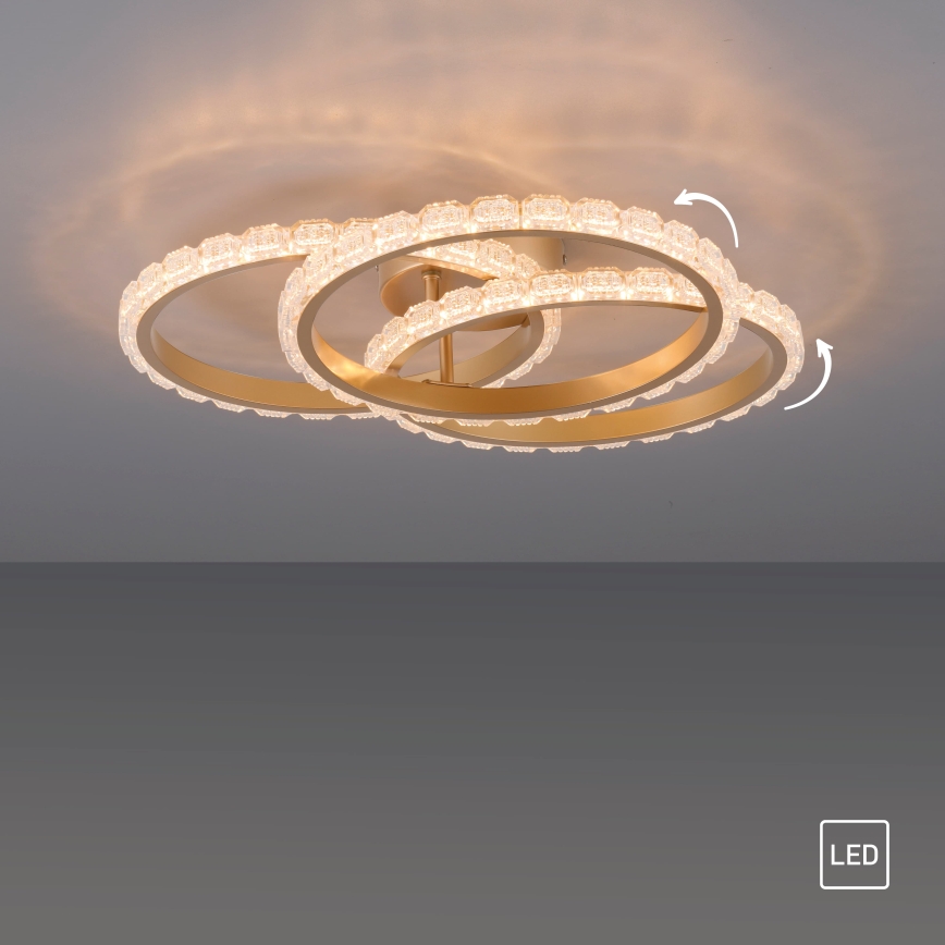 JUST LIGHT. 14734-60 - LED stropna svetilka GLITRA LED/37W/230V, premer 50 cm, zlata
