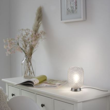 JUST LIGHT. 14906-55 - Namizna svetilka REISHI 1xE27/40W/230V mat krom