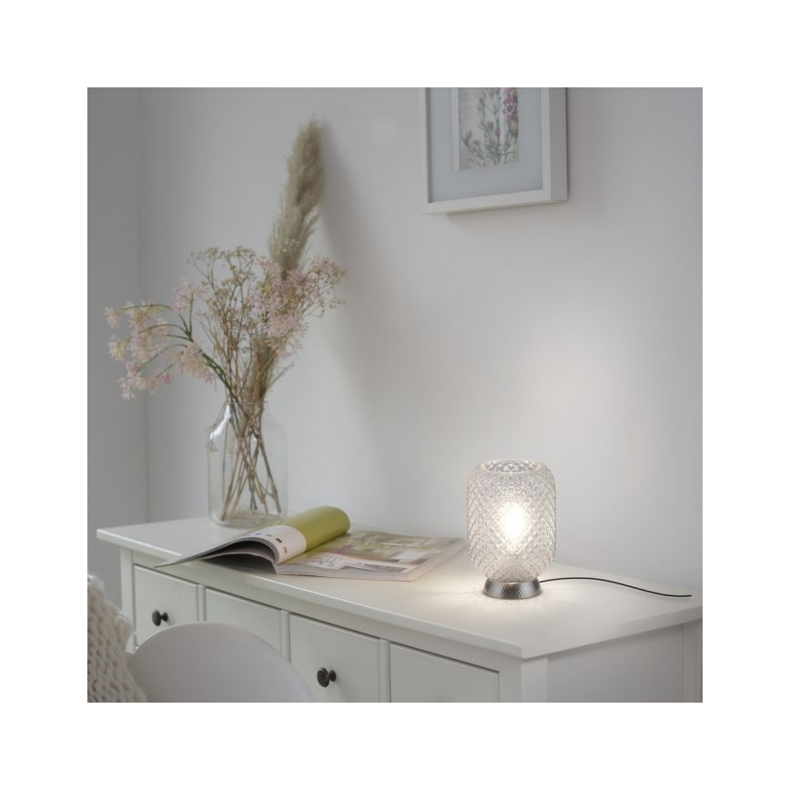 JUST LIGHT. 14906-55 - Namizna svetilka REISHI 1xE27/40W/230V mat krom